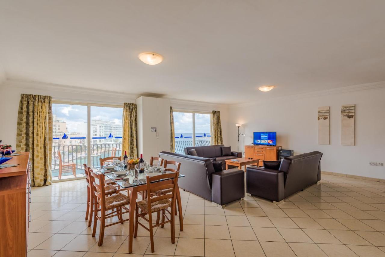 Spinola Bay Top Floor Seafront 3 Bedroom Apartment With Panoramic Sea Views - By Getawaysmalta Saint Julian's ภายนอก รูปภาพ